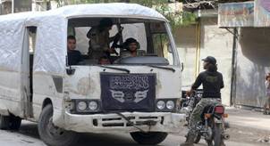 Rebelles fuient la Syrie face à l'avancée de l'armée, Alep, Syrie, Octobre 2, 2015