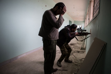 Des combattants de l’Armée syrienne libre, en avril 2013, à Alep.
