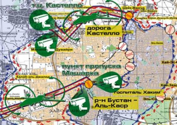 La route de Castello sur la carte